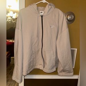 Women’s tan Nike zip up hoodie